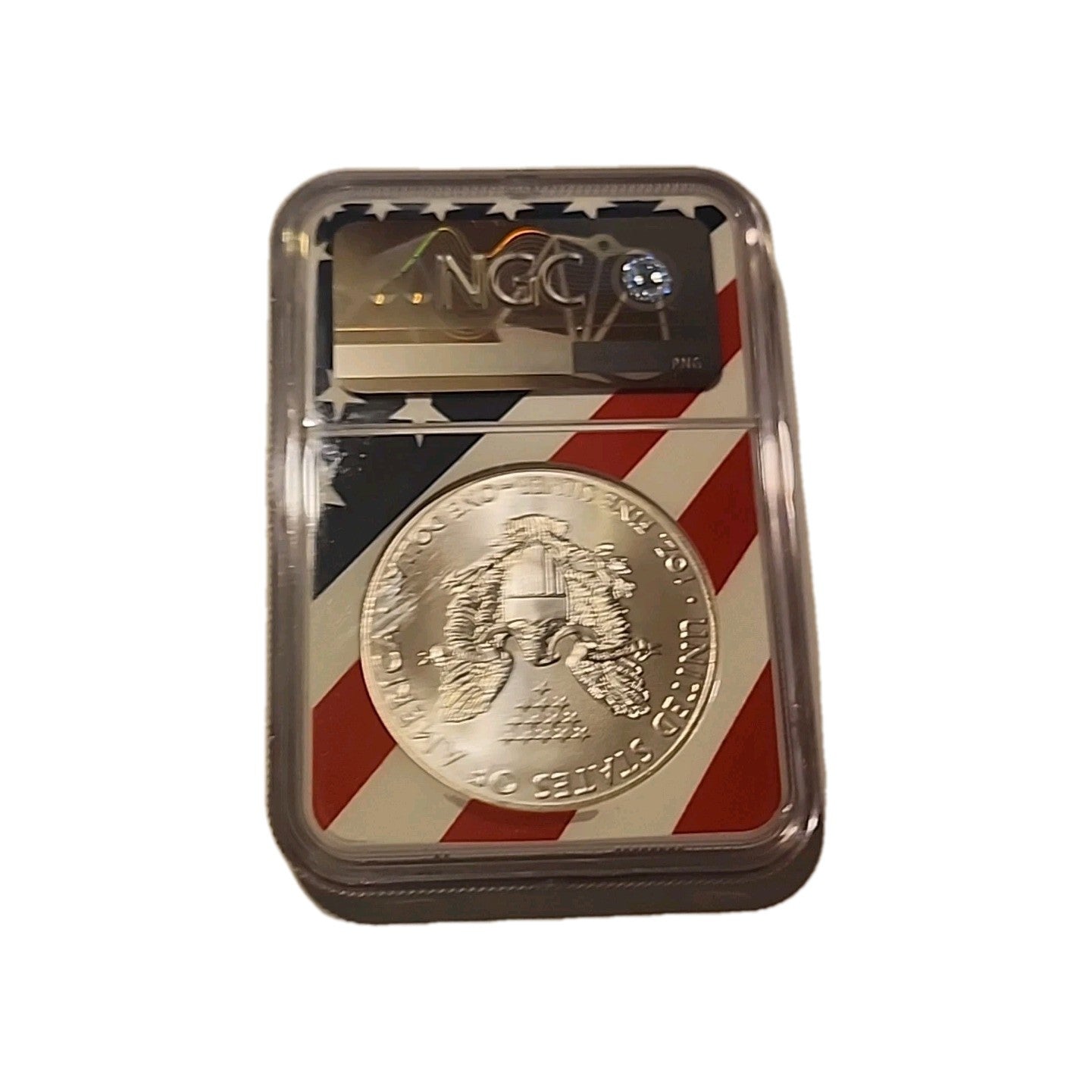 2015 US Silver $1 Eagle NGC MS69 American Flag image 1