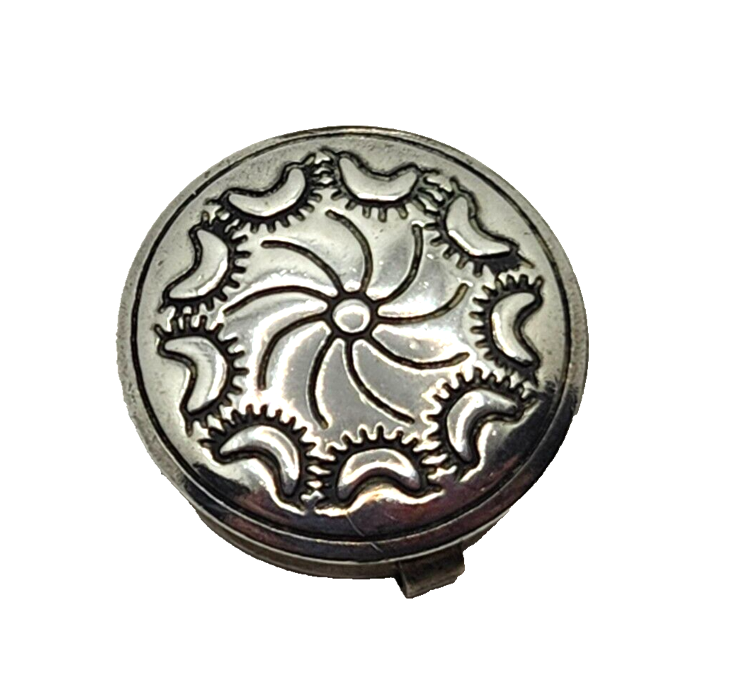 Vintage Native American Concho Style Sterling Silver Button Covers ~ Set of 5 image 1