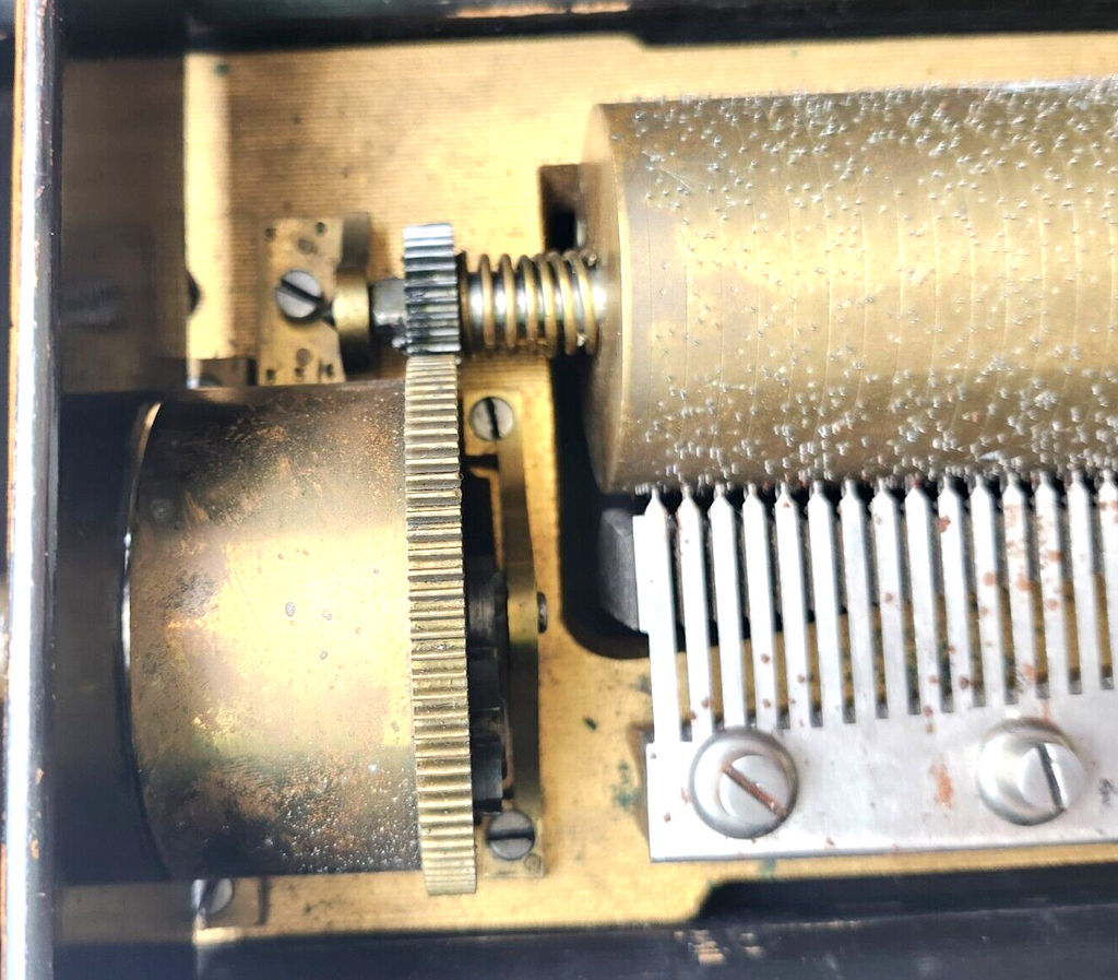 Antique M F 1840 Swiss Marque De Fabrique Cylinder Hand Crank 8 Airs Music Box image 10