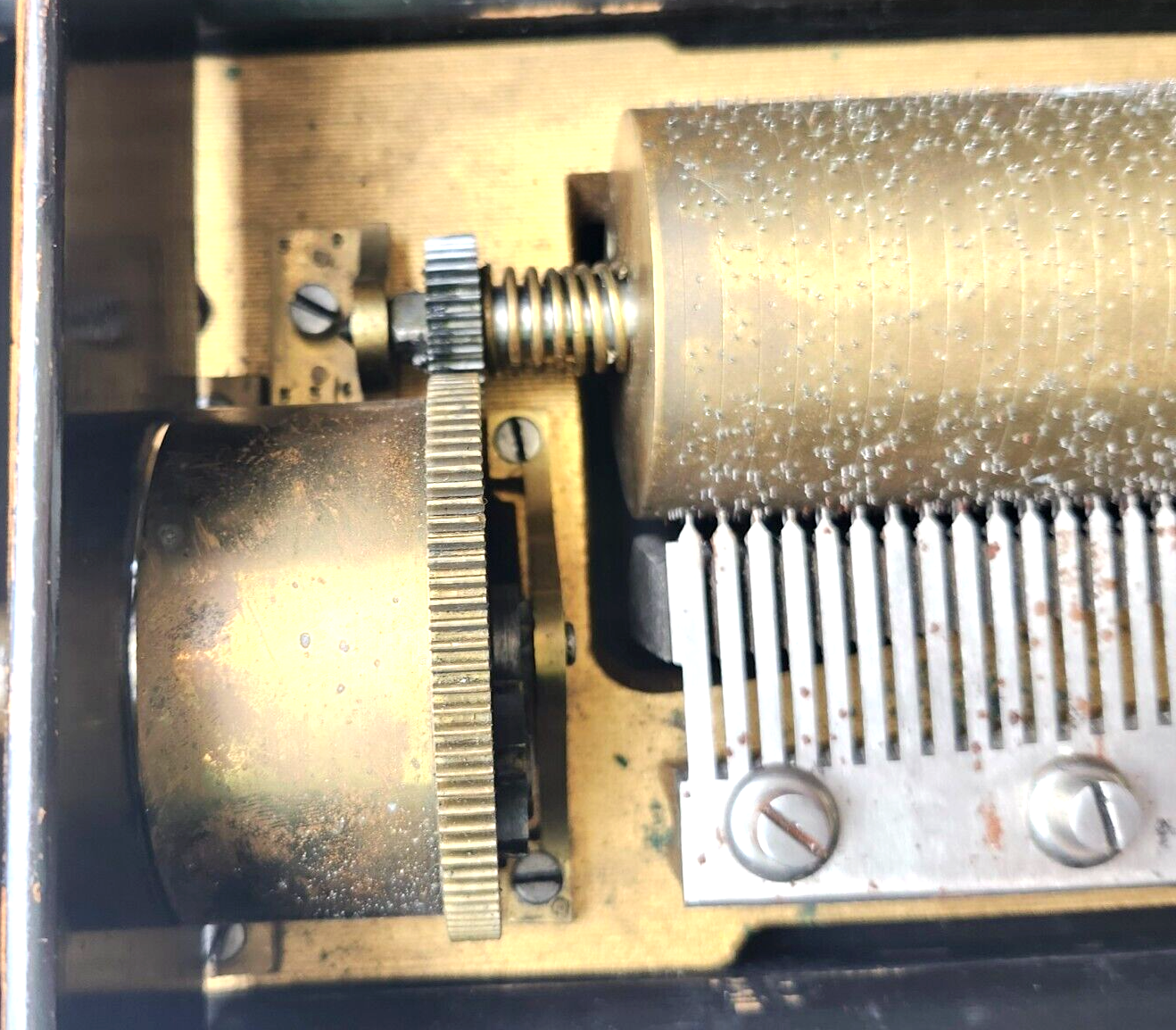 Antique M F 1840 Swiss Marque De Fabrique Cylinder Hand Crank 8 Airs Music Box image 10