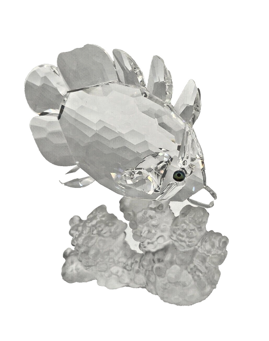Swarovski Silver Crystal Butterfly Fish On Coral Reef in Original Box 162888 image 0