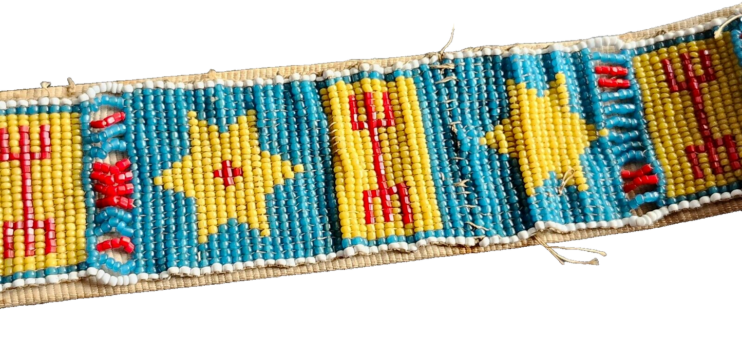 Antique Native American Indian Late 1800's Beaded Bead Work Belt image 4