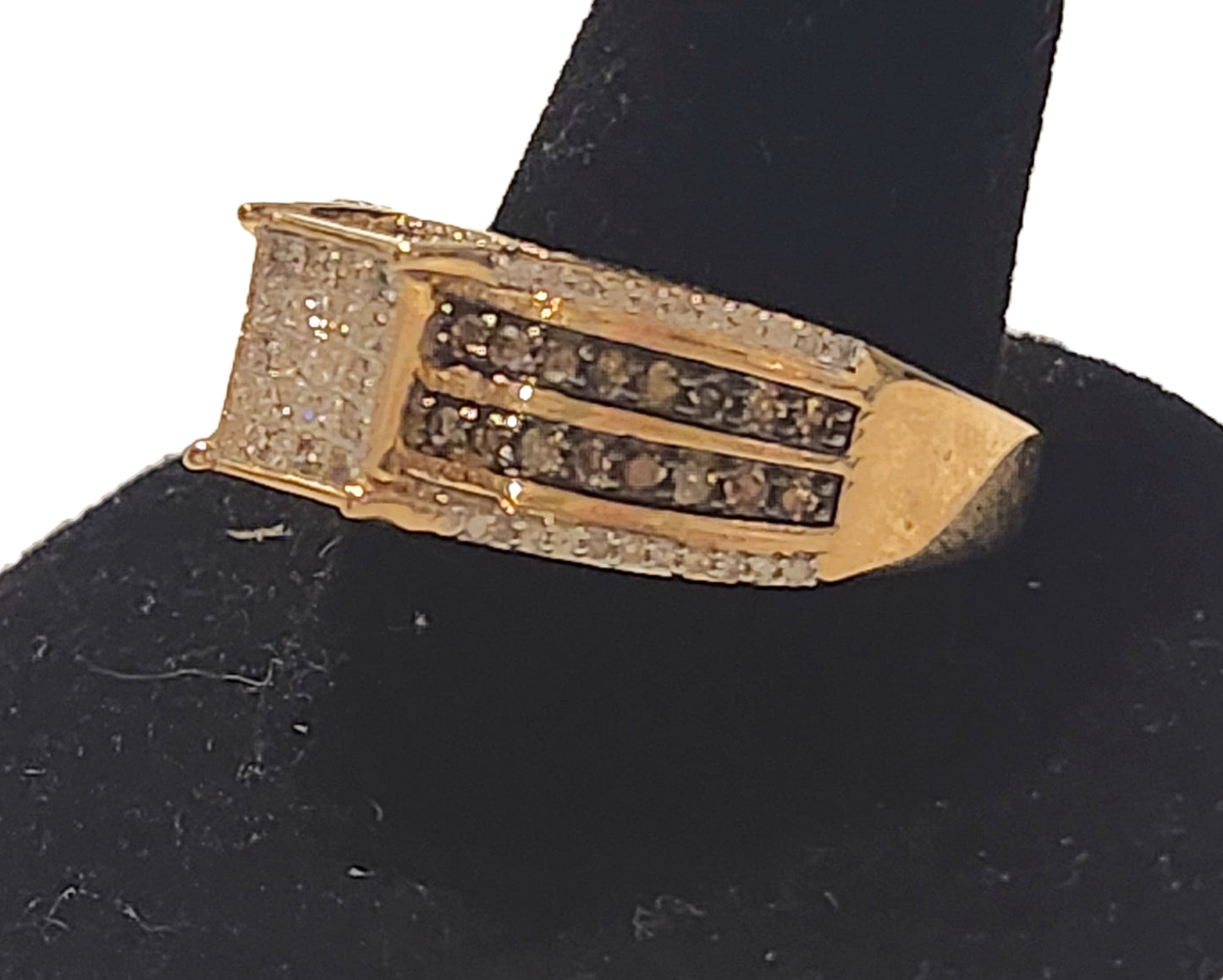 Princess & Round Multi Diamond 14k Gold Engagement Ring SJ image 5