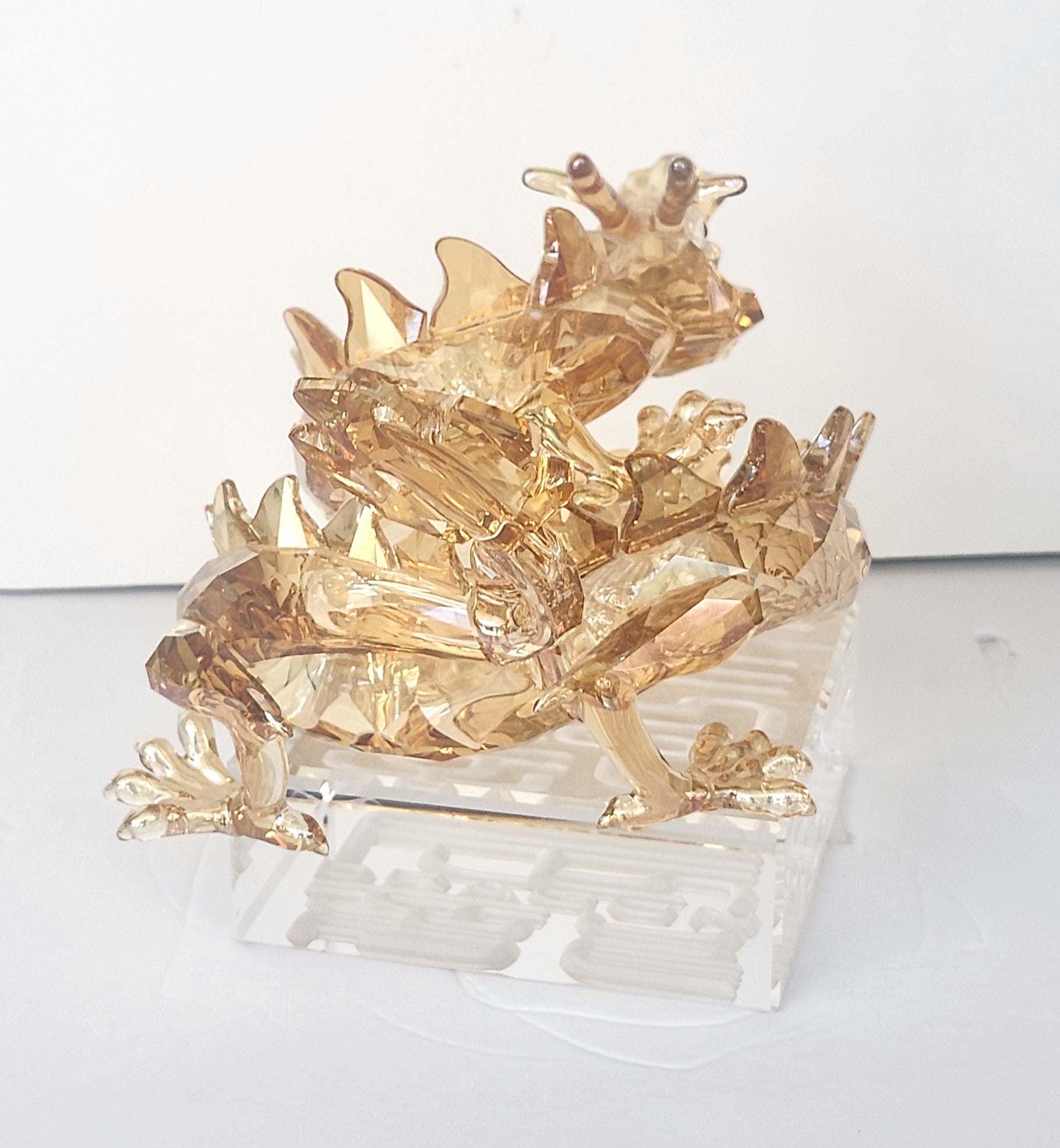 Large Swarovski Crystal Zodiac Dragon Good Luck Golden Figurine #1083710 image 5