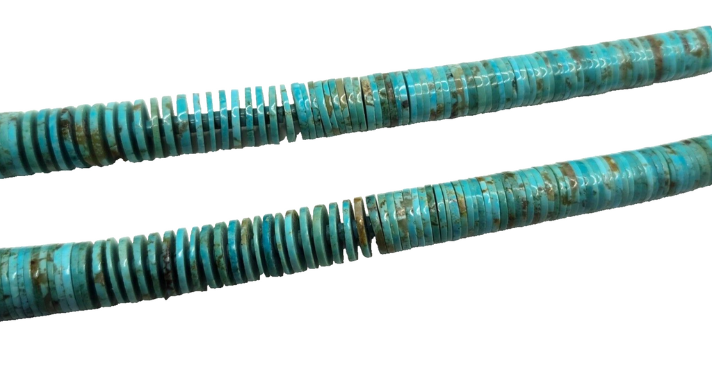 Native American Navajo Graduated Bead Disc Turquoise & Sterling Necklace image 5