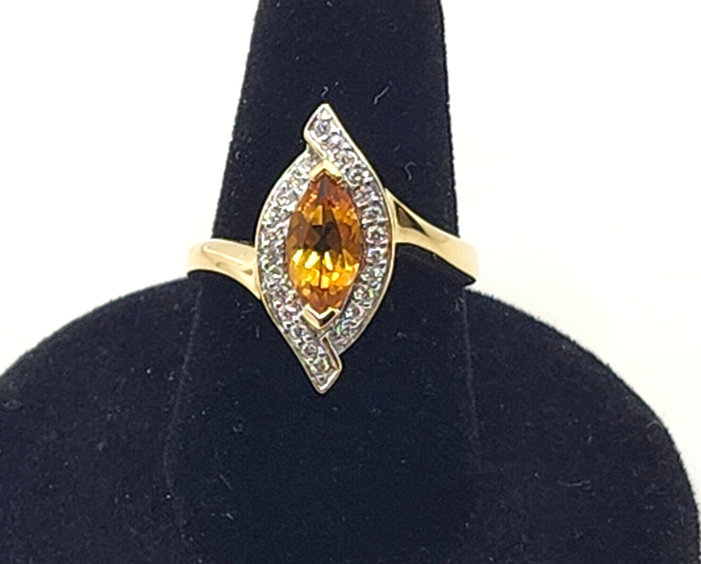 1ct Citrine & Diamond 14k Yellow Gold Ring image 0