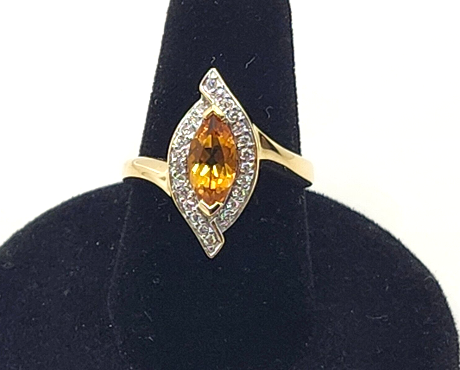 1ct Citrine & Diamond 14k Yellow Gold Ring image 0