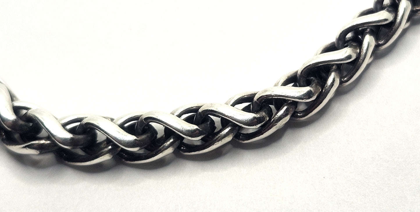 Vintage David Yurman 18" Sterling Silver Wheat Necklace with 14K Gold Clasp image 3