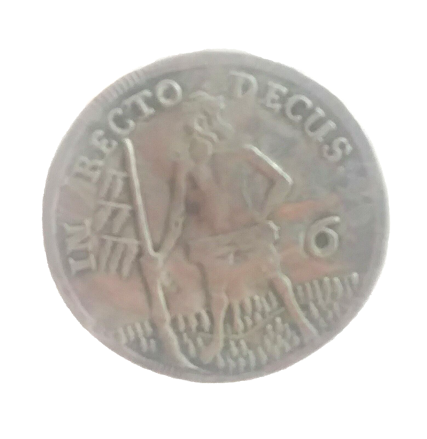 Antique 6 Marian Dime 1708 Silver Coin & 14K GF Cufflinks image 2