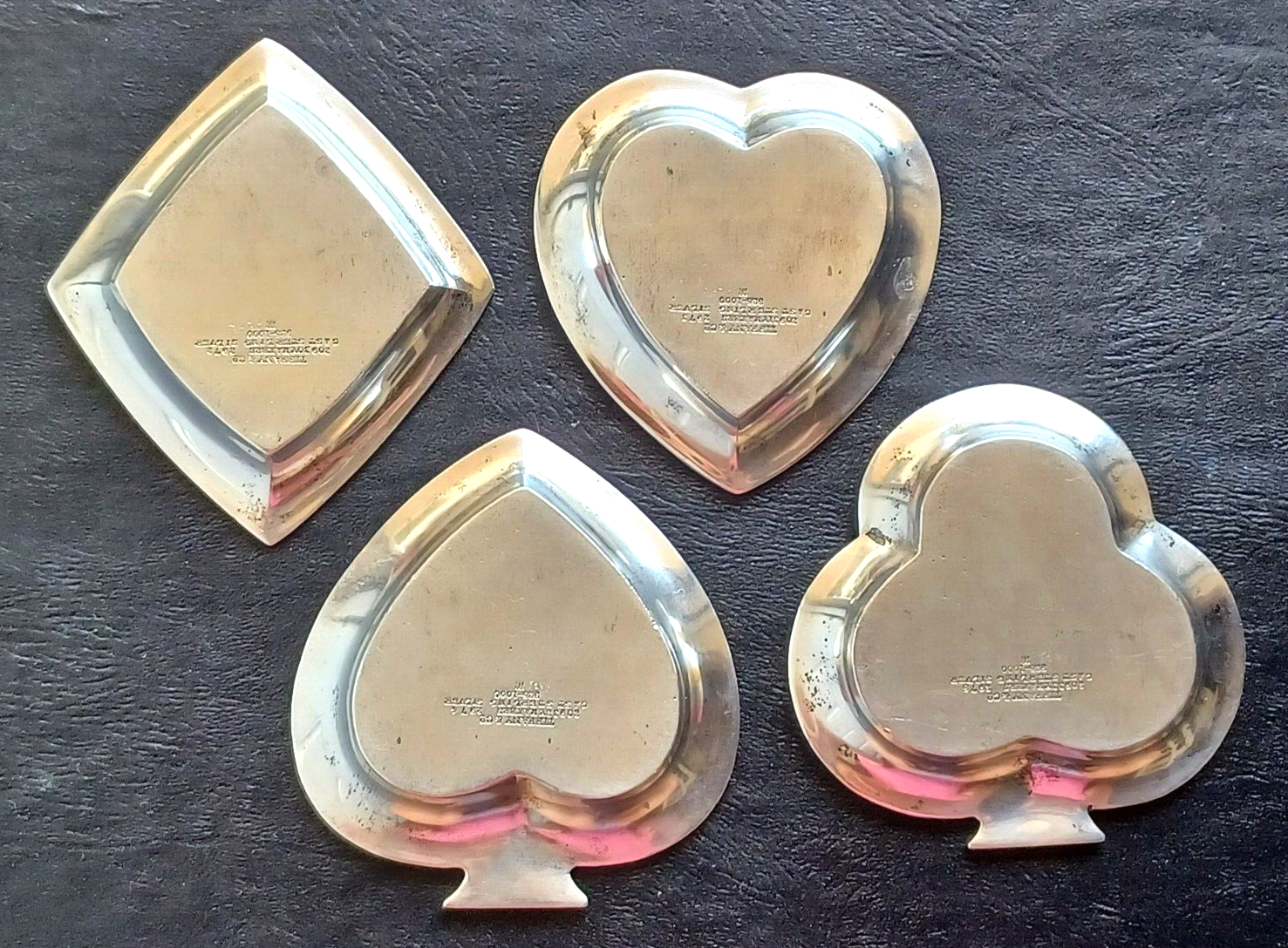 Extremely Rare!, Tiffany & Co, Sterling Silver Royal Flush Poker Coasters, Trays image 7
