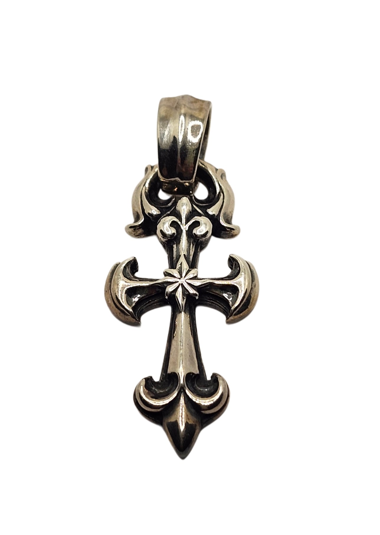 BWL Bill Wall Leather Sterling Silver Lg Sailor Cross Pendant image 0