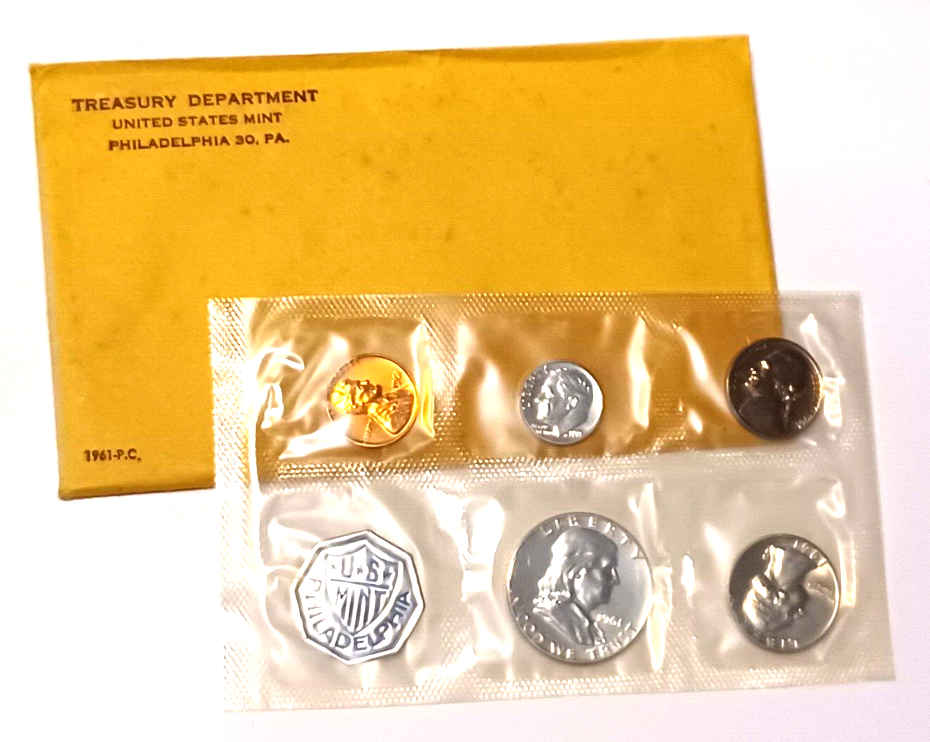 1961 U.S. Mint SILVER PROOF Set in Original Envelope image 0