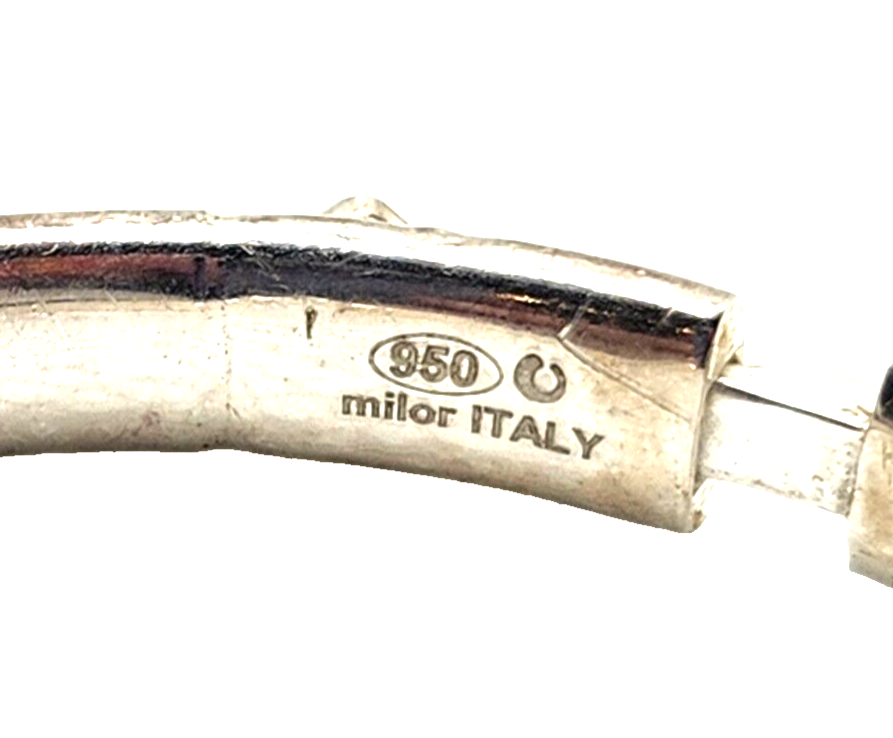 Sterling Silver 950 Milor Italy Hinged Bangle Bracelet image 5