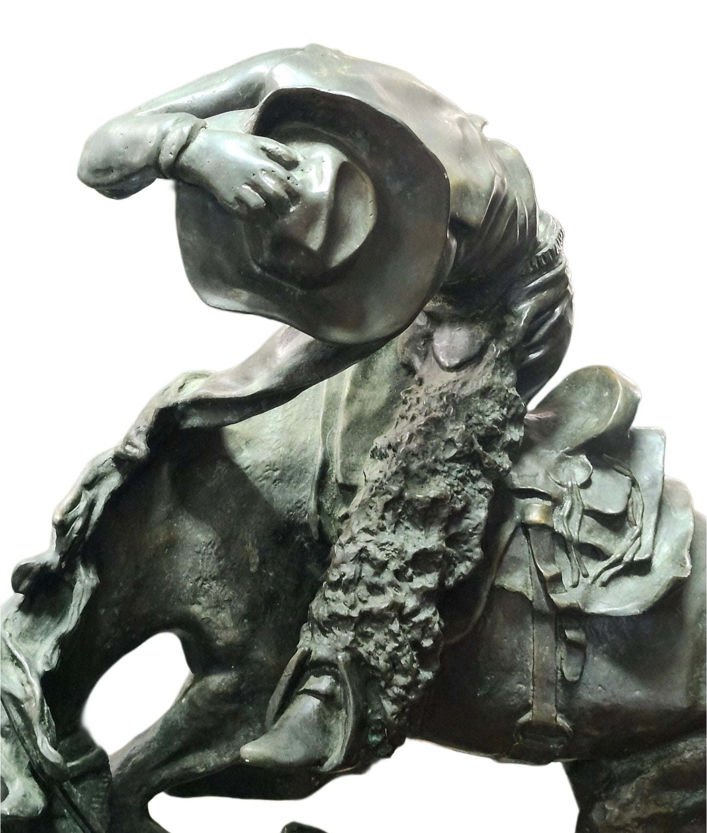 Frederic Remington Bronze Statue Titled "Rattlesnake" 23" Tall image 1