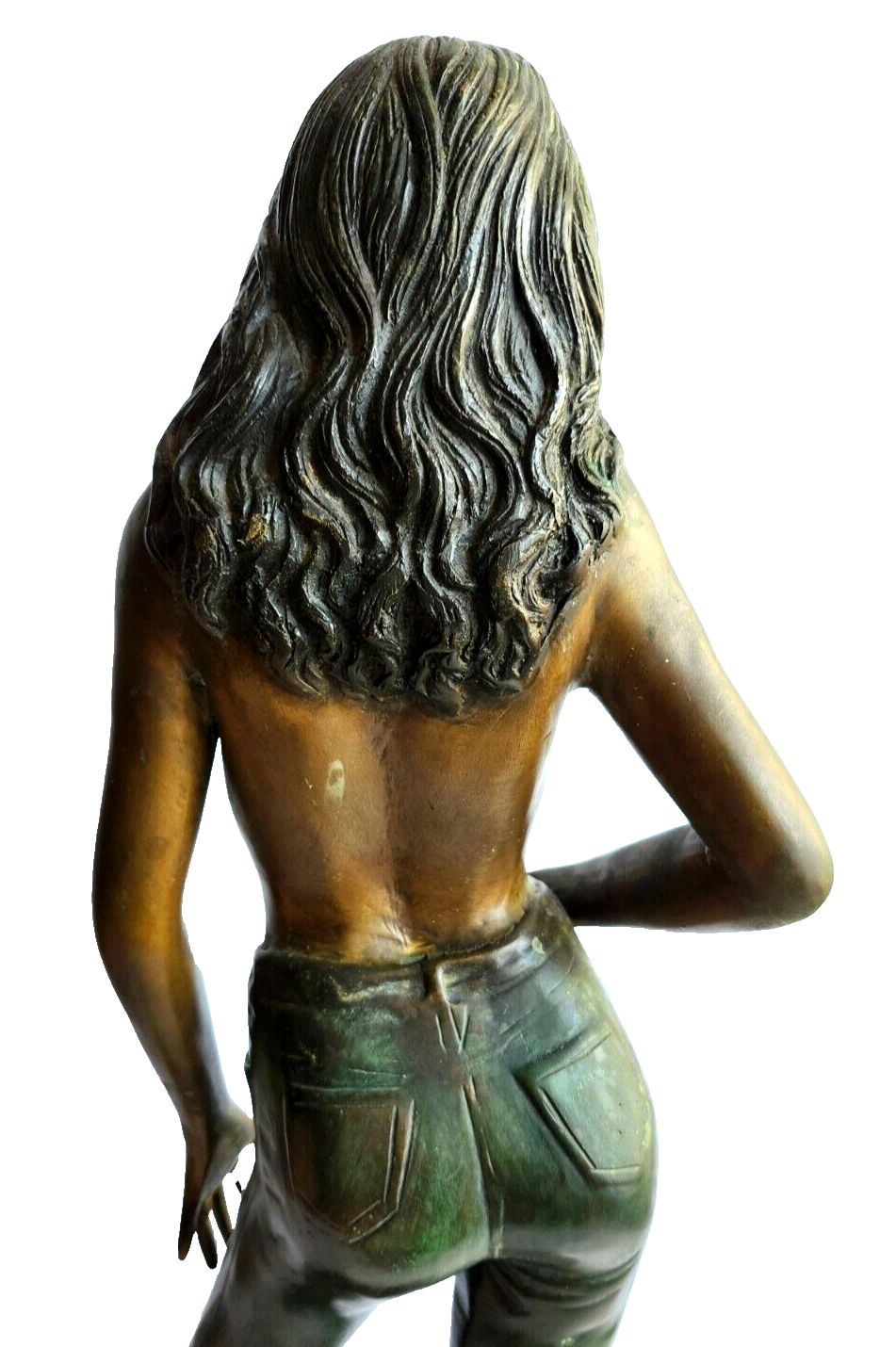 Tall Detailed Semi Nude Woman Standing Bronze Statue Signed by Raoul Larche image 6
