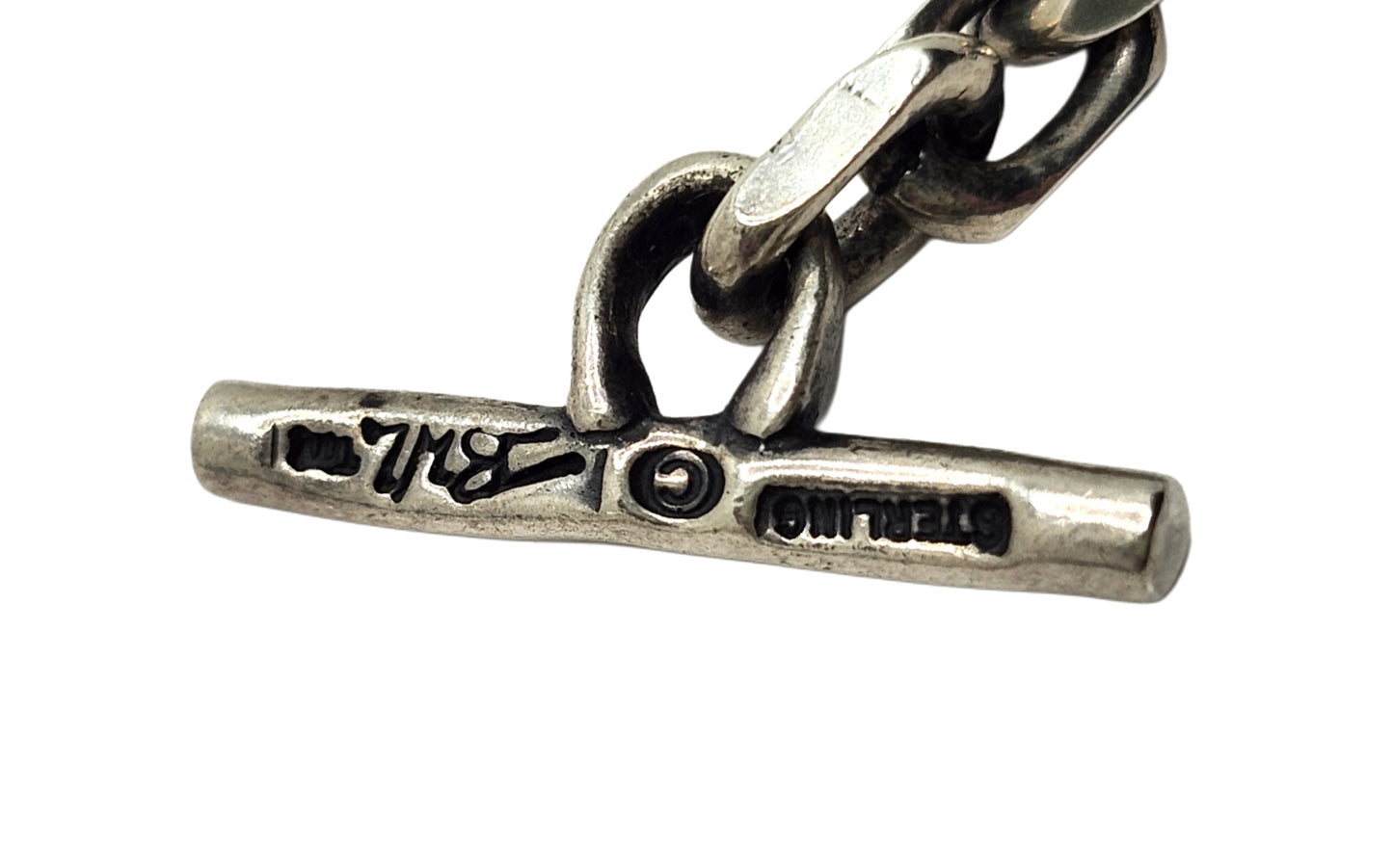 BWL Bill Wall Leather Sterling Rolo / Cable Link Chain Necklace w/ Skull Toggle image 7