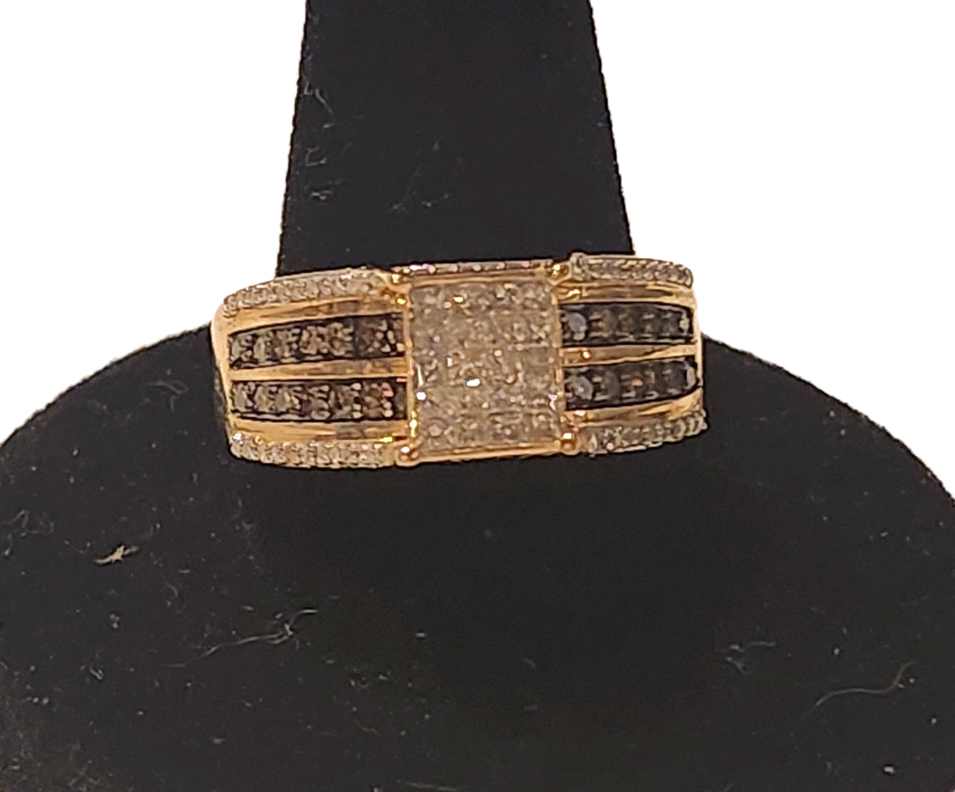 Princess & Round Multi Diamond 14k Gold Engagement Ring SJ image 1