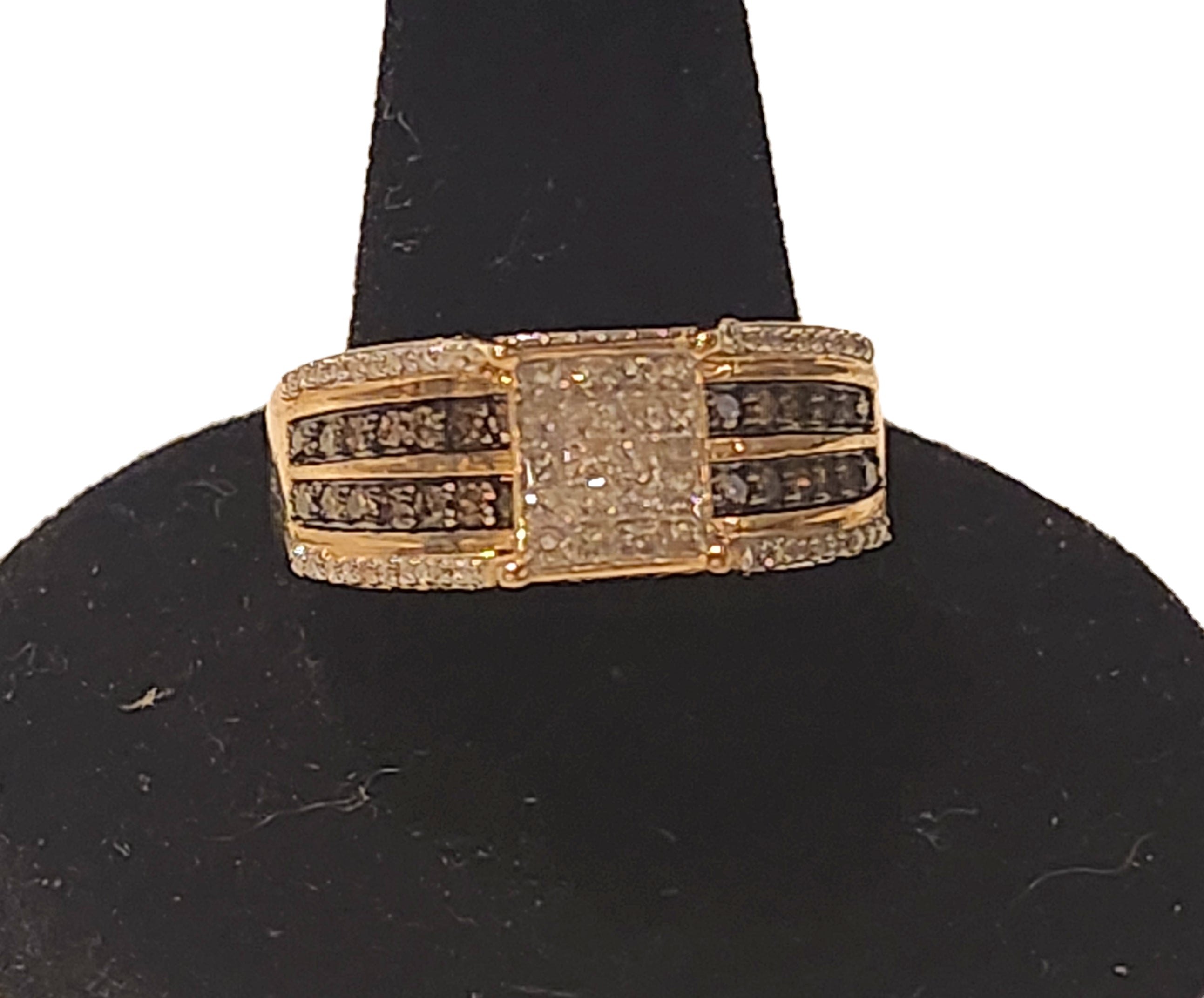 Princess & Round Multi Diamond 14k Gold Engagement Ring SJ image 1
