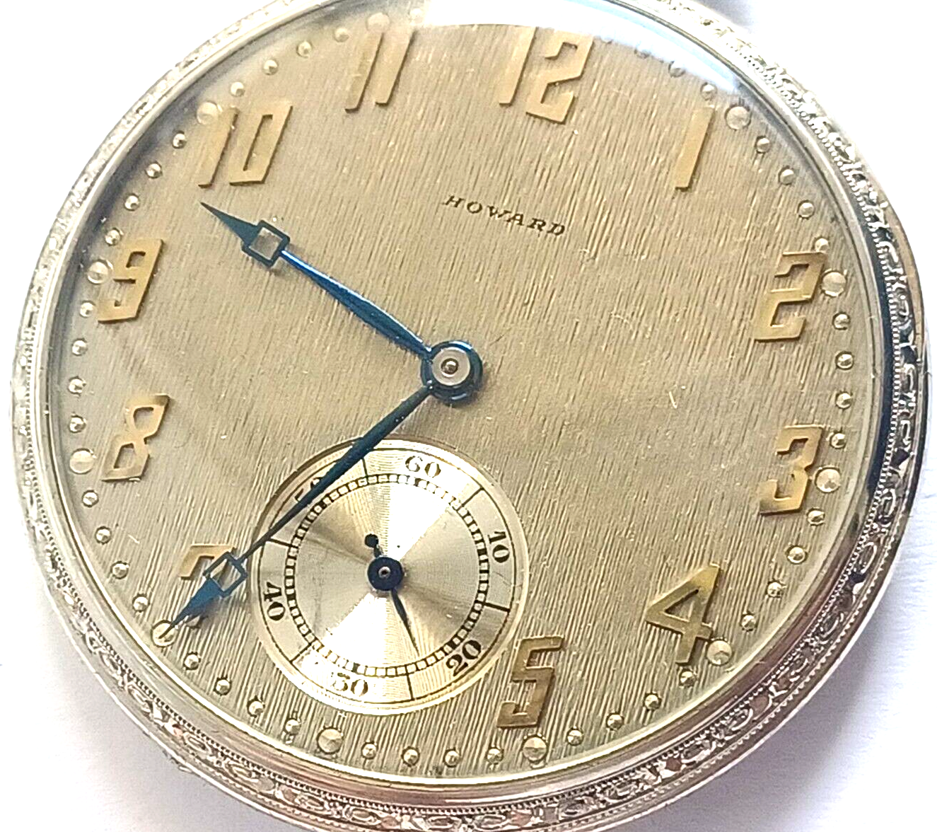 Antique E Howard Series 12 Solid 14K White Gold Pocket Watch 17J  10 Size in Box image 3