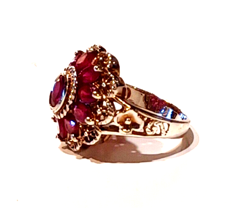 Gorgeous Oval Ruby & Sterling Silver Cocktail Ring image 4