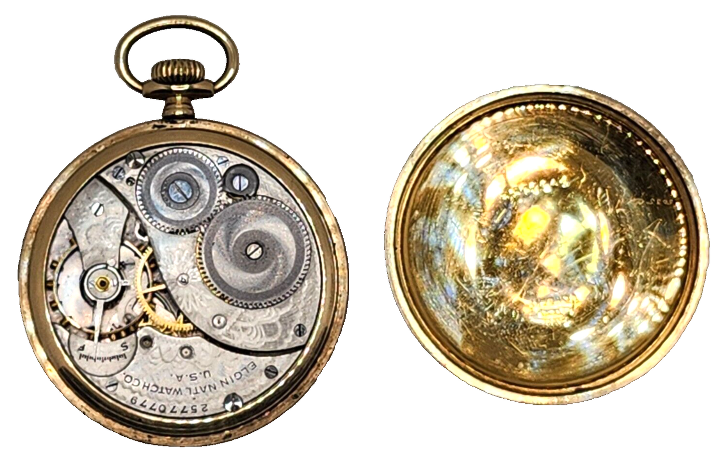 Antique 20's Elgin National Watch Co Gold Filled 7J Pocket Watch 12 Size image 6