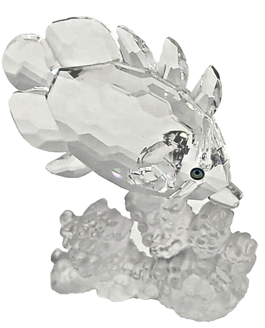 Swarovski Silver Crystal Butterfly Fish On Coral Reef in Original Box 162888 image 1