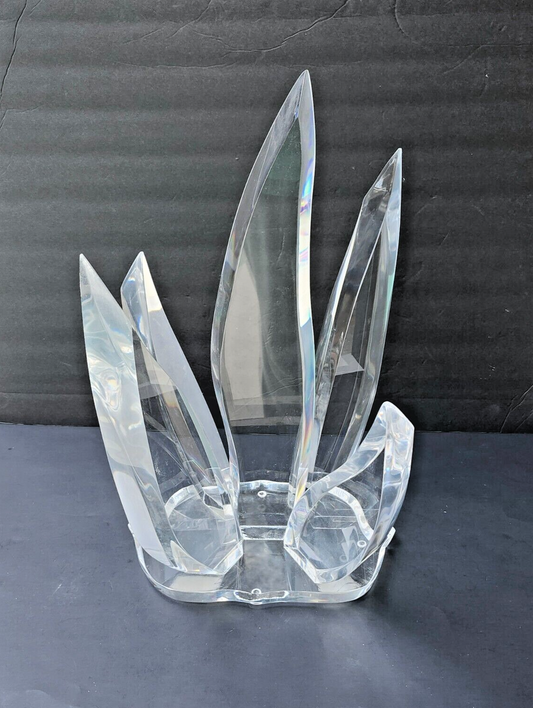 Large Mid Century Modern Abstract Fire Flames Lucite Sculpture Centerpiece image 0