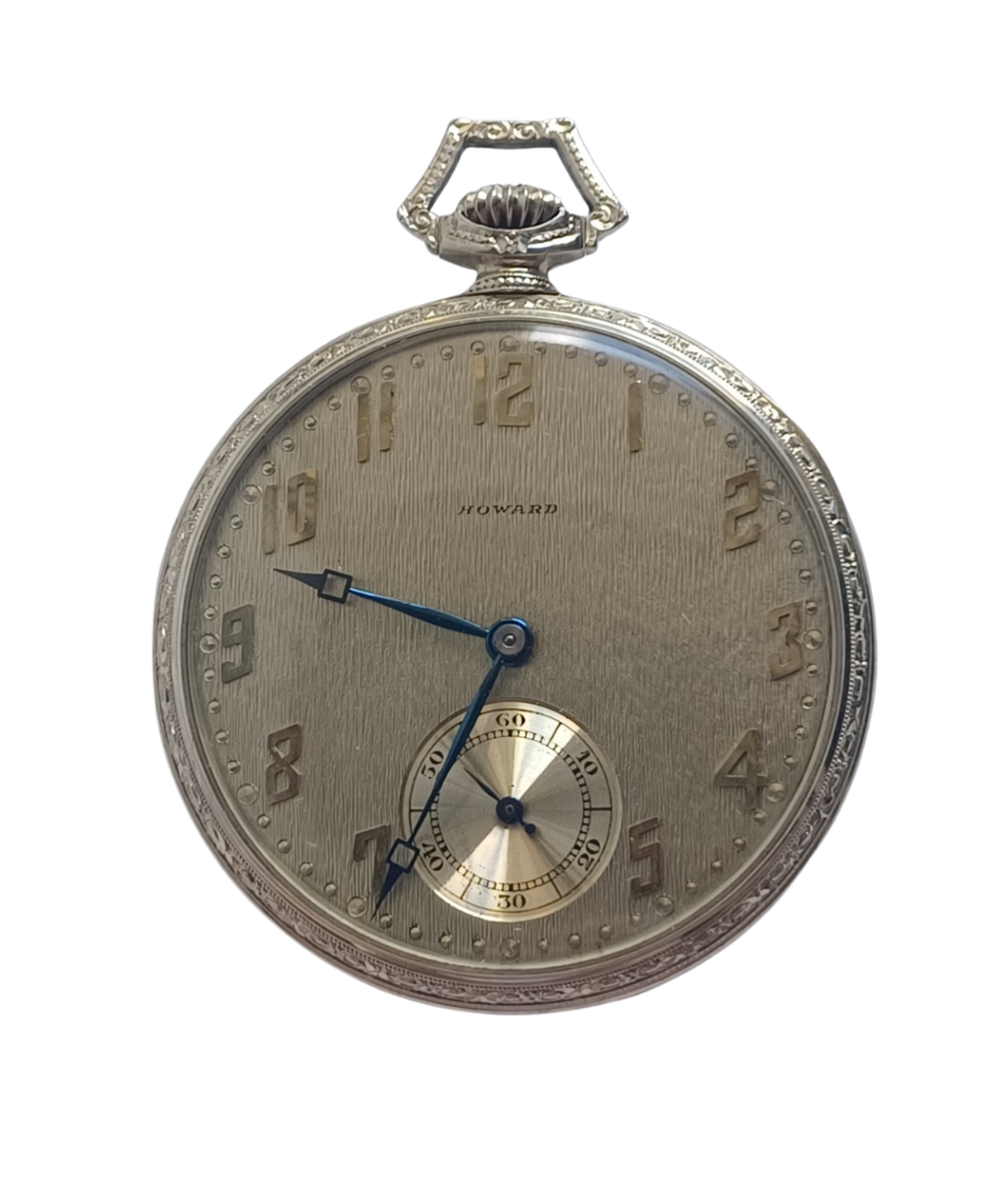 Antique E Howard Series 12 Solid 14K White Gold Pocket Watch 17J  10 Size in Box image 1