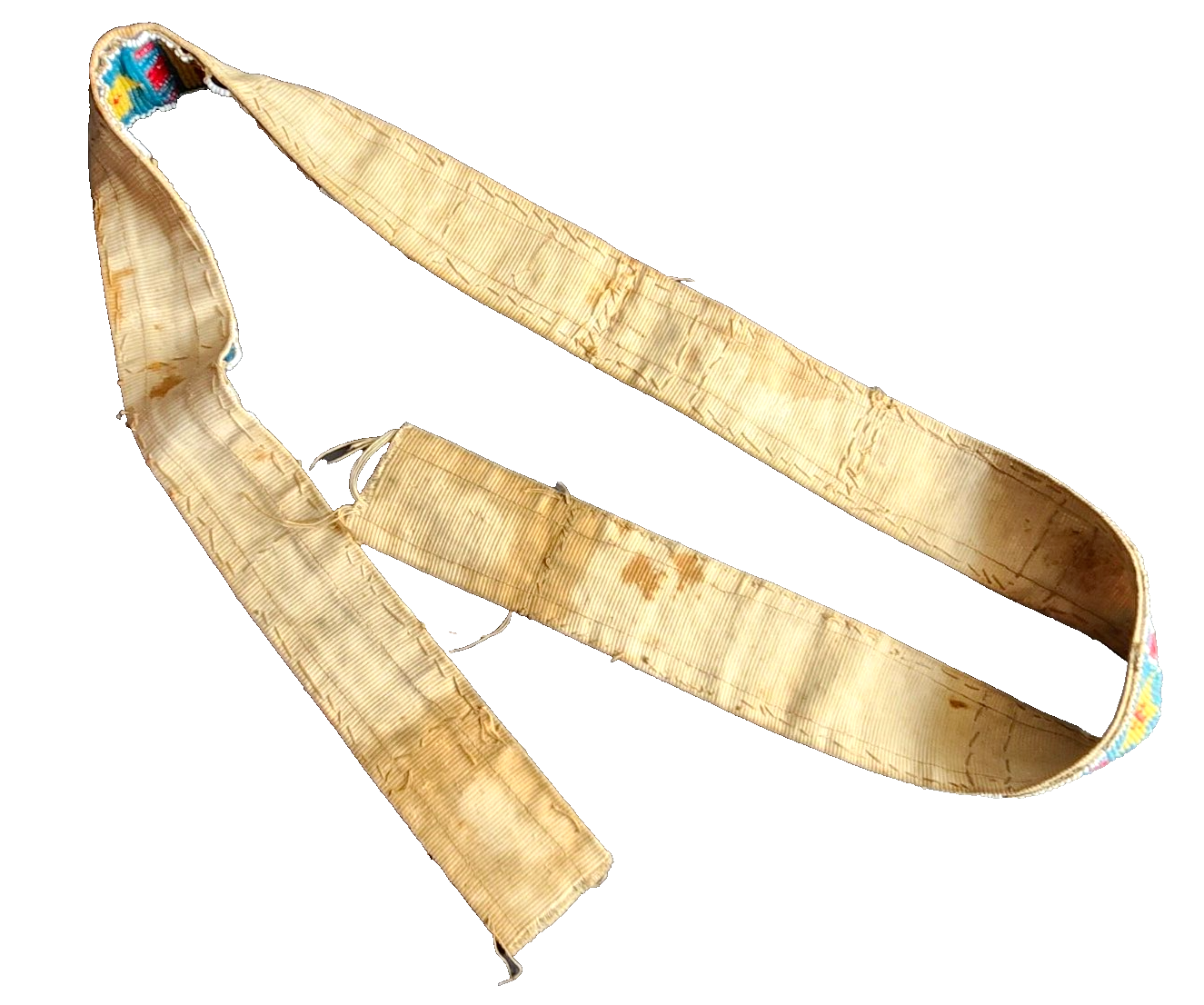 Antique Native American Indian Late 1800's Beaded Bead Work Belt image 11