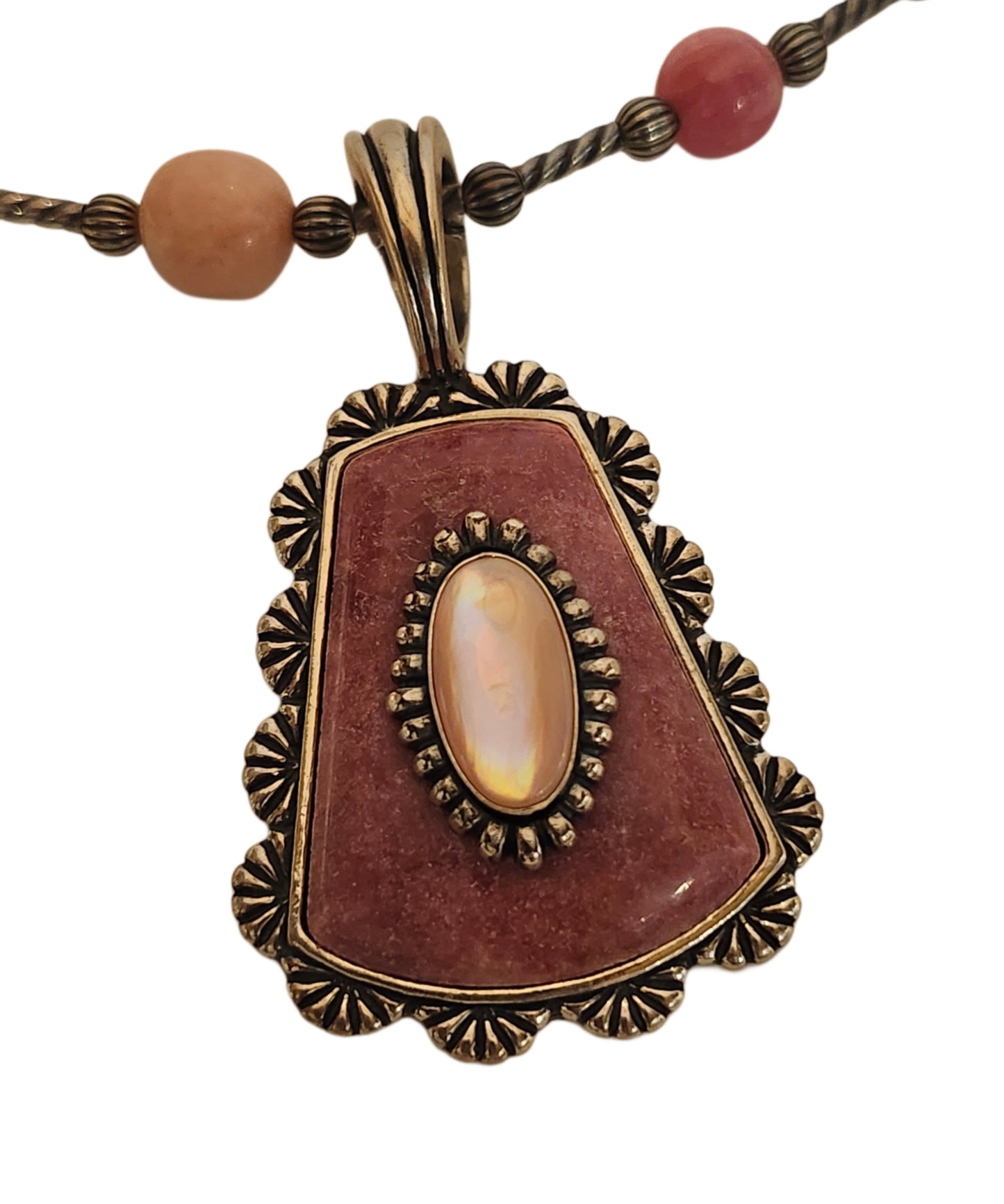 Carolyn Pollack Relios Sterling Silver & Rhodolite Pink Necklace w/ Enhancer image 2