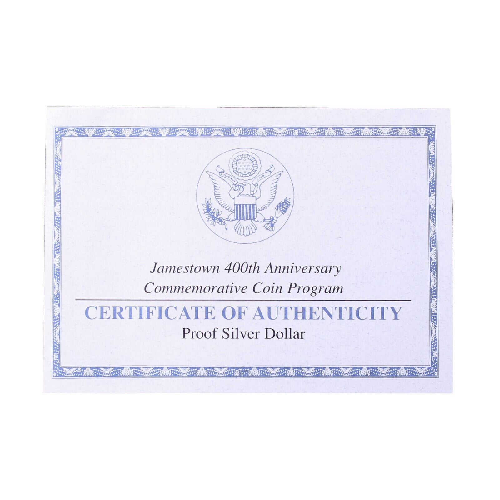 2007 P Jamestown 400th Anniversary Proof 90% Silver Dollar US Coin image 4