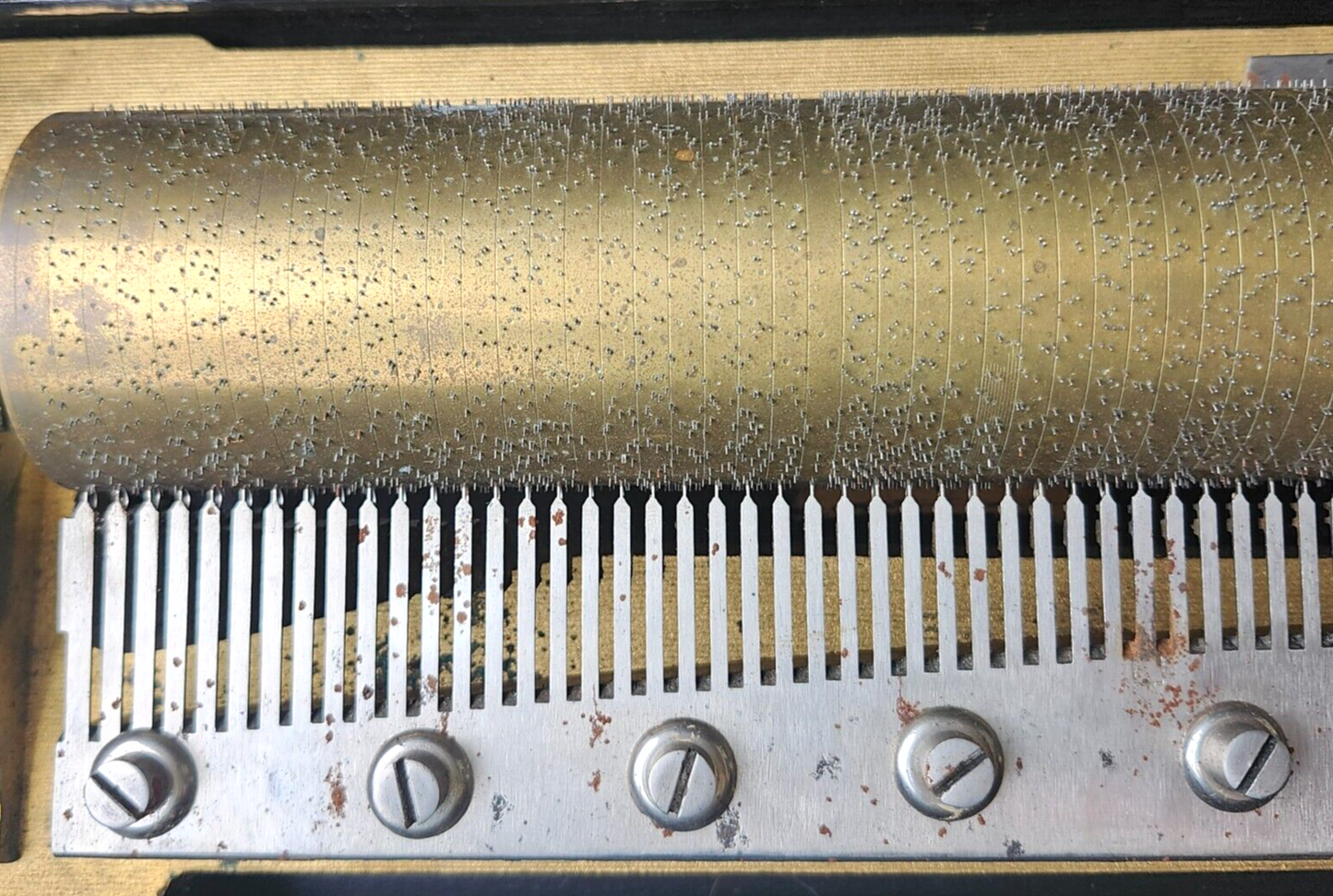 Antique M F 1840 Swiss Marque De Fabrique Cylinder Hand Crank 8 Airs Music Box image 11