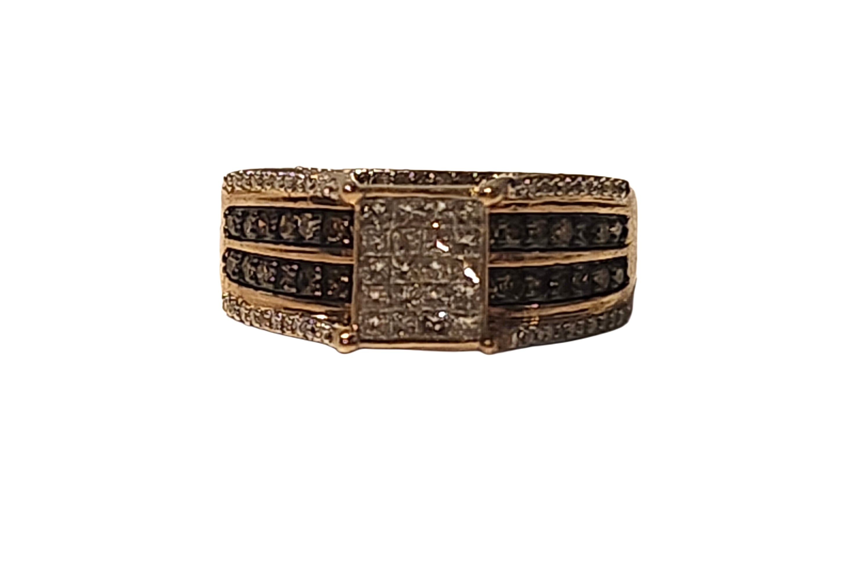 Princess & Round Multi Diamond 14k Gold Engagement Ring SJ image 0