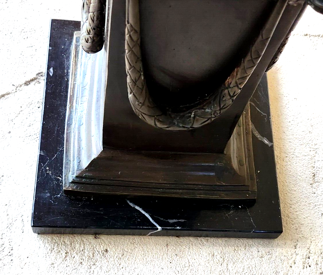 Vintage Tall Bronze & Marble Chinese Dolphin 9 Arm Candelabra Signed V. Chenin image 9