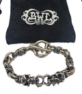 BWL Bill Wall Leather Double Good Luck Skull Sterling Silver Toggle Bracelet image 0
