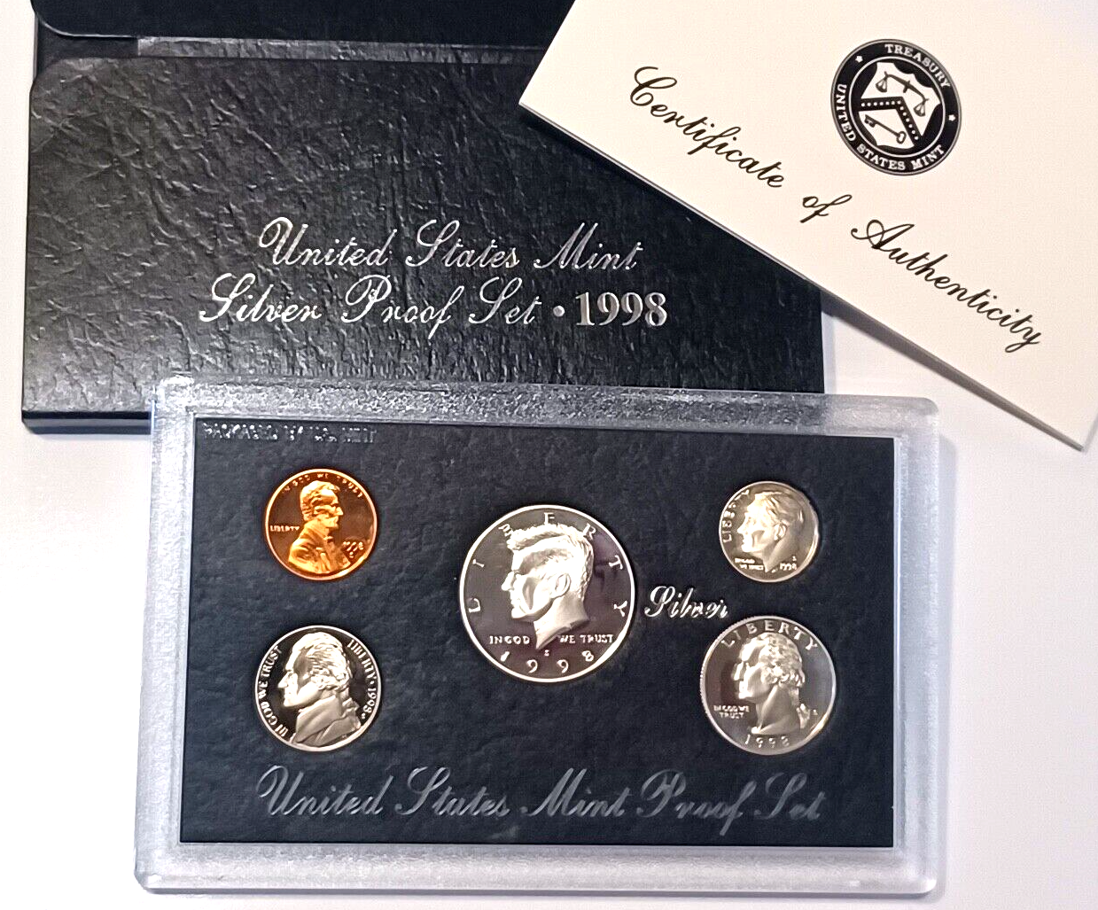 1998 U.S. Mint SILVER PROOF Set in Original Plastic Case & Box image 0