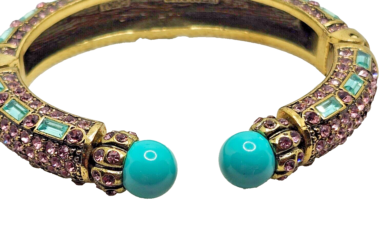 Heidi Daus Lavish Layers Double Hinged Cuff Bracelet ~ Purple & Blue image 6