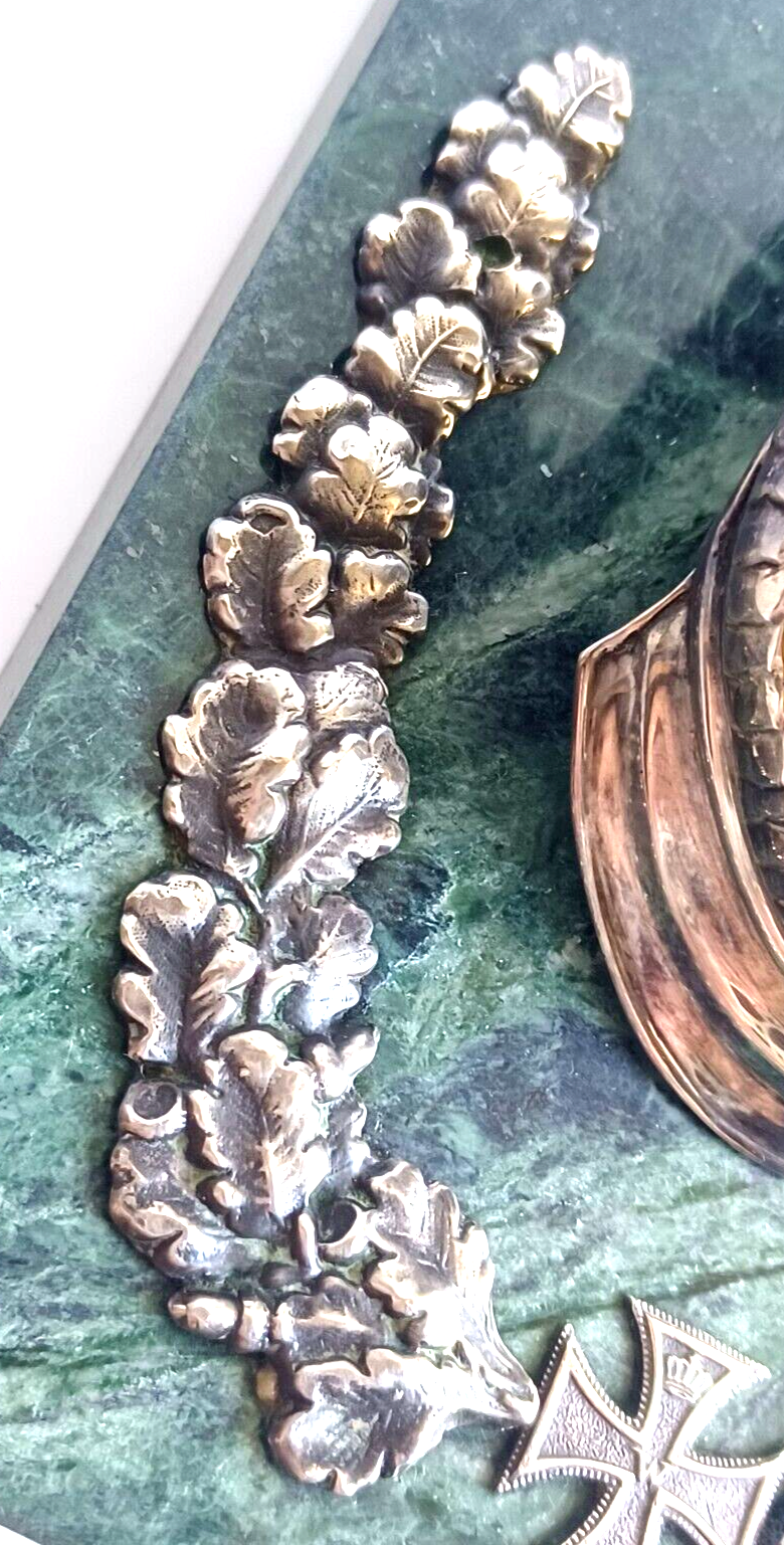 Prussian Regiment Corps Officers Sterling Silver Parade Helmet Iron Cross Award image 14