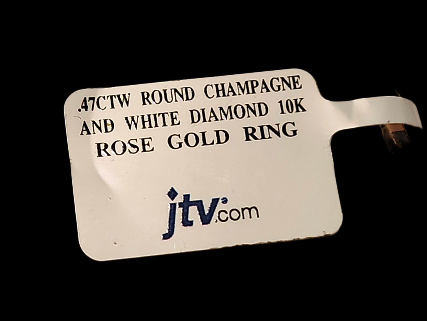 New! .47ctw Round Champagne & White Diamond 10k Rose Gold Ring image 4