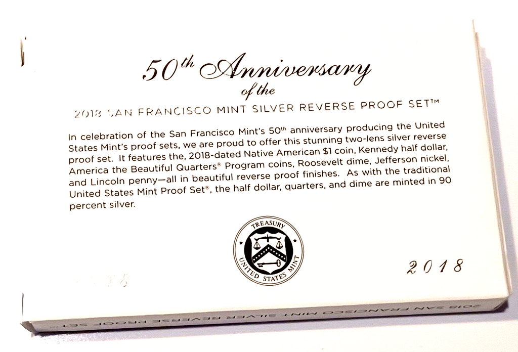 2018 S US Mint Silver Reverse Proof Set - 10 Coins w/ Box & COA image 10
