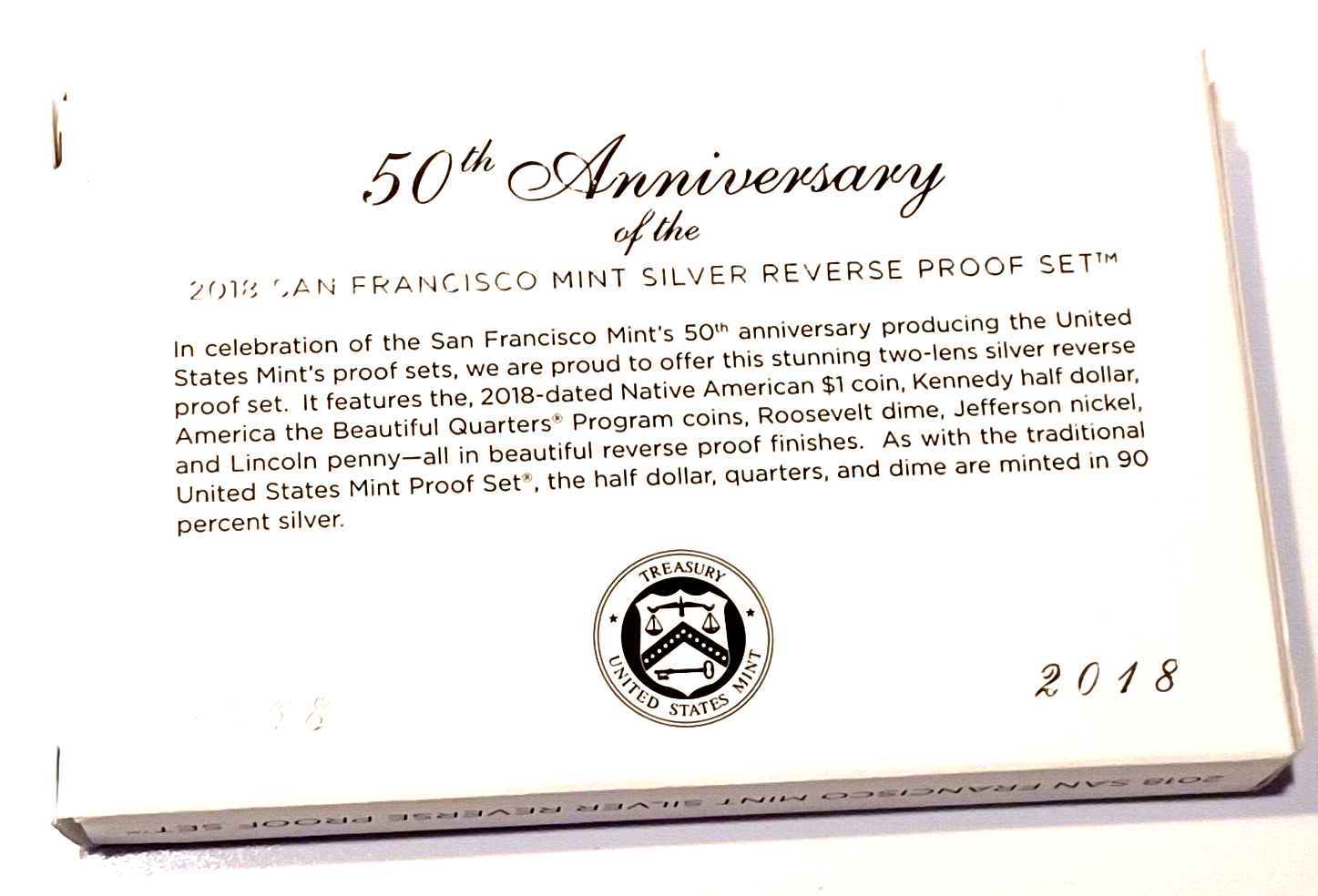 2018 S US Mint Silver Reverse Proof Set - 10 Coins w/ Box & COA image 10