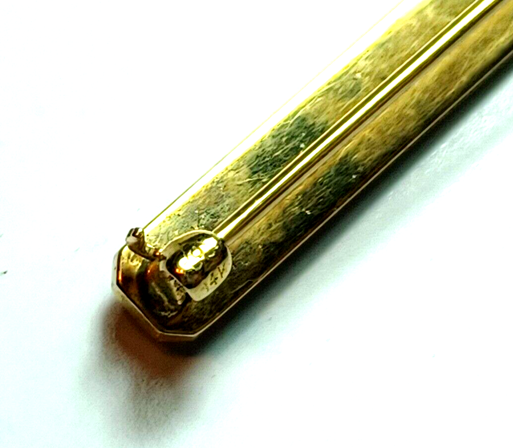 Antique Pink Enamel Guilloche Victorian Seed Pearl 14K Yellow Gold Bar Pin image 8