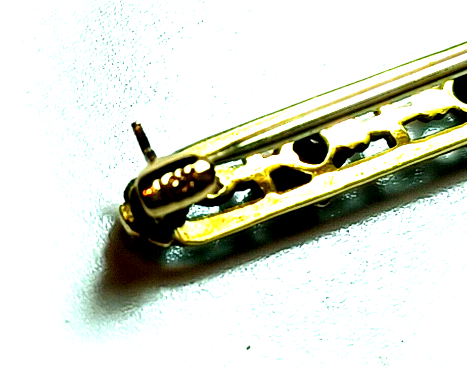 Antique Diamond Bow  & Floral 14K White Gold Bar Pin image 7