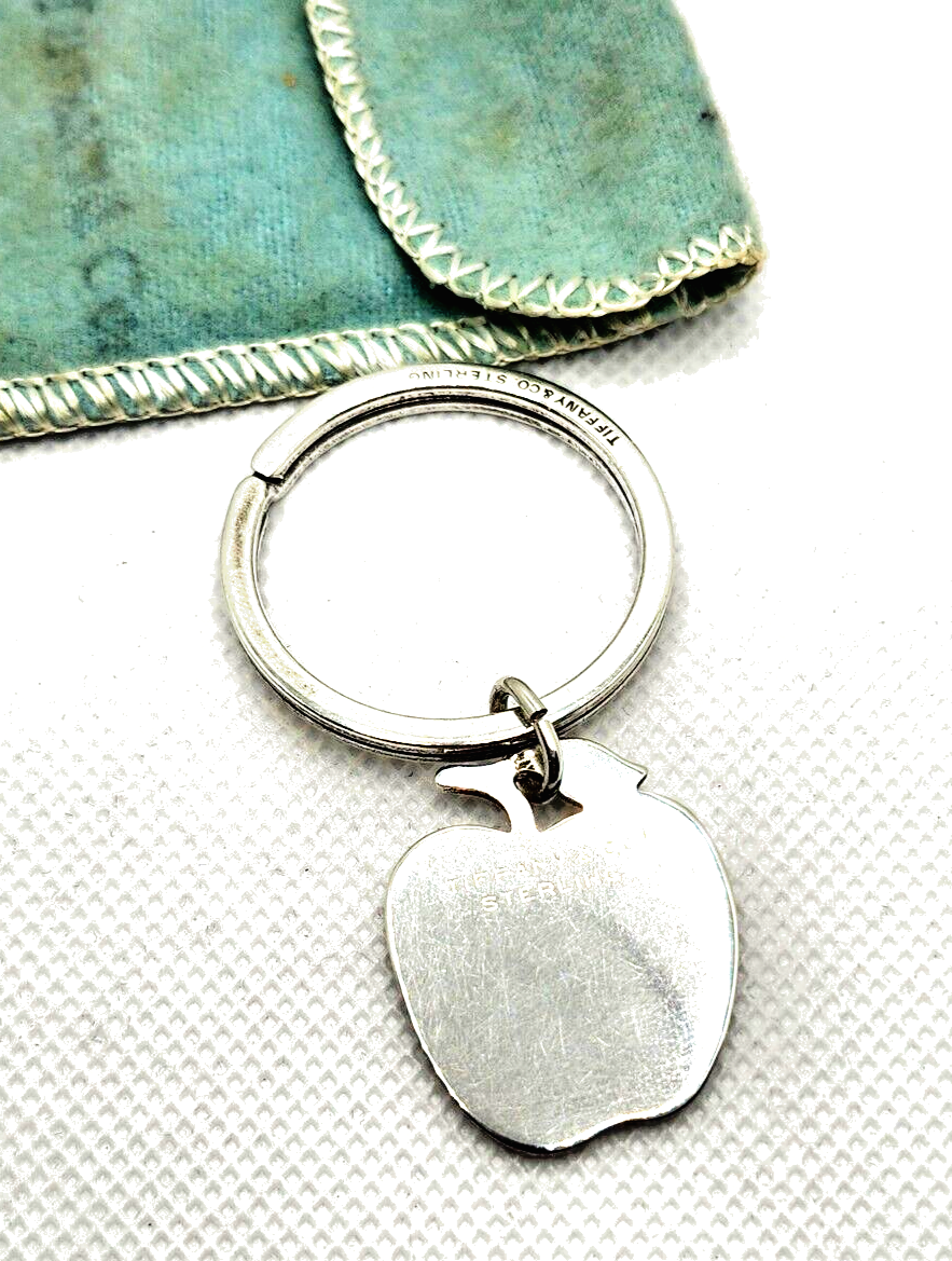 Vintage Tiffany & Co. Sterling Silver Apple Key Chain w/ Pouch image 5