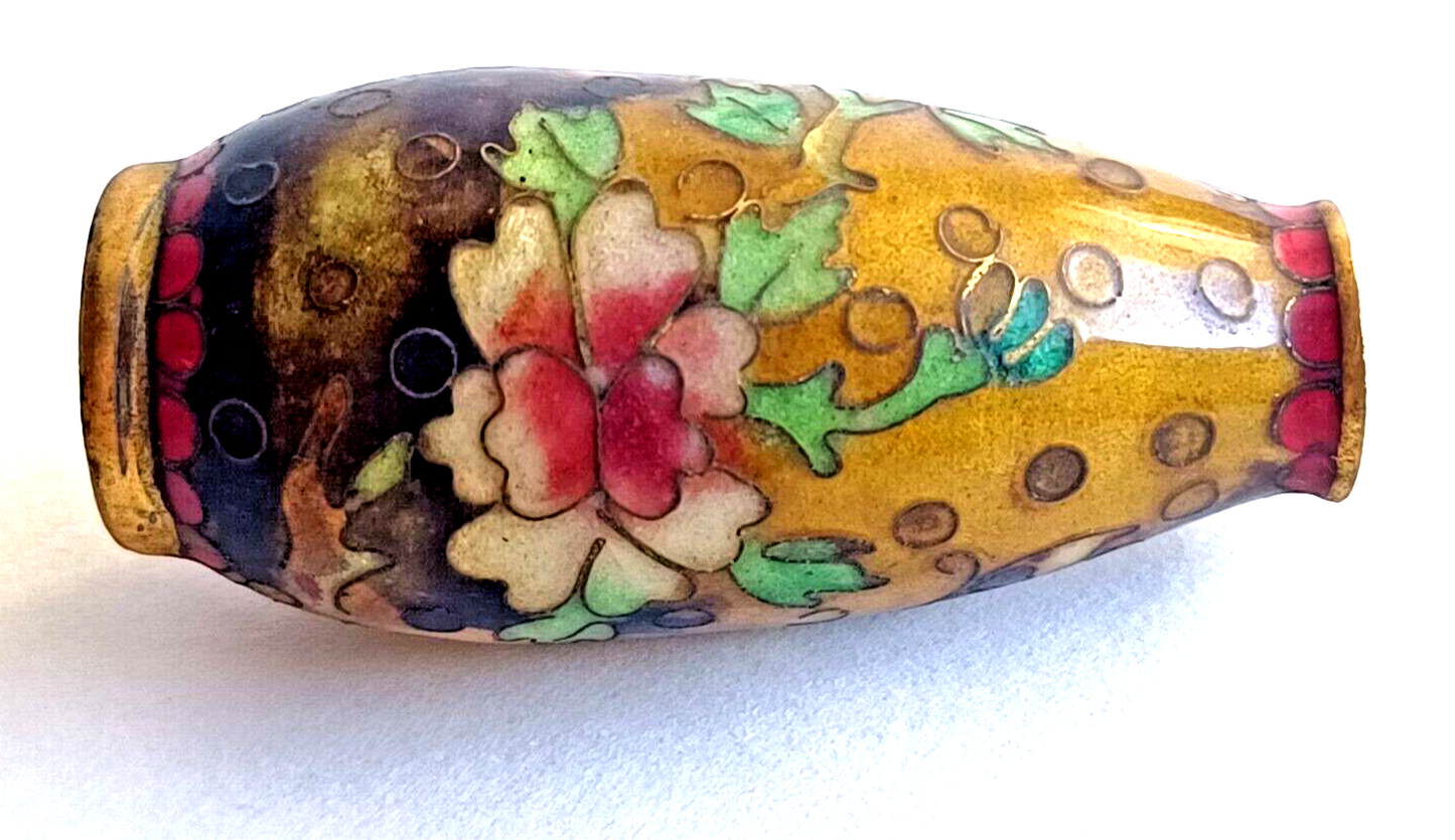 Antique Chinese Cloisonne Snuff Bottle 19th Century Flowers image 13