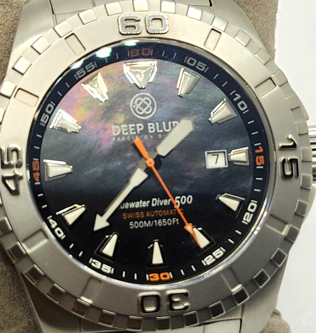 Deep Blue Swiss Automatic Bluewater Diver 500 Abalone Dial image 3