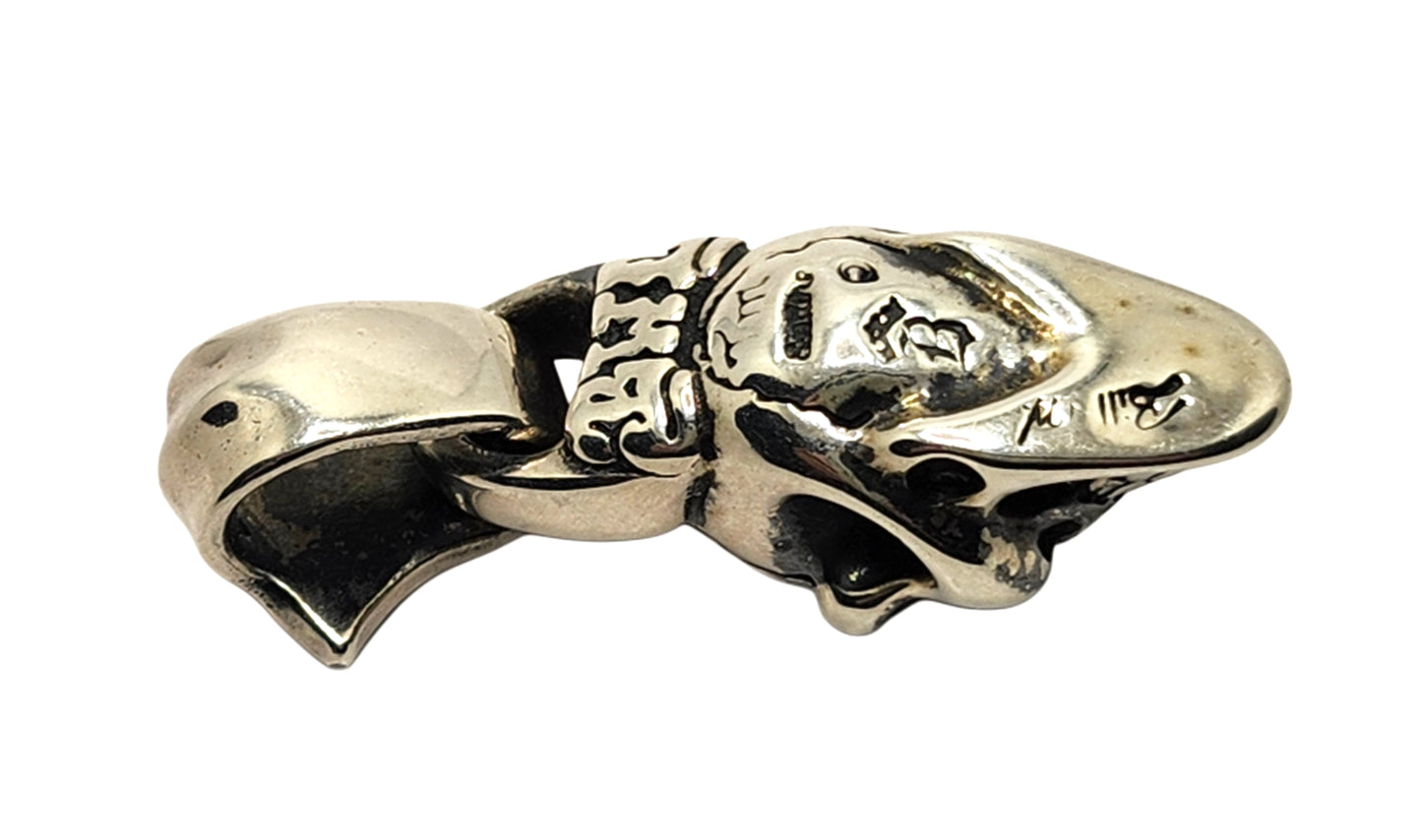 BWL Bill Wall Leather Malibu Sterling Large Good Luck Skull Pendant image 6