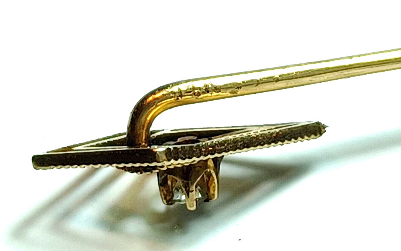Antique Diamond & 14K Yellow Gold Kite Shaped Stick Pin image 6
