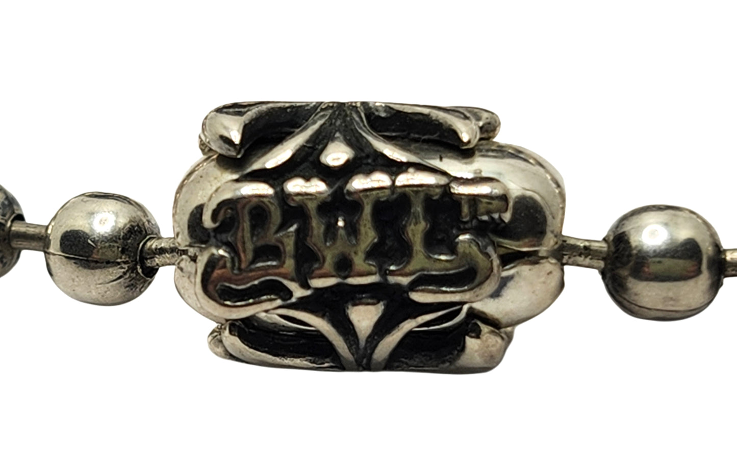 BWL Bill Wall Leather Sterling 5.5mm Ball Chain Gothic Cross 24" Neckl image 4