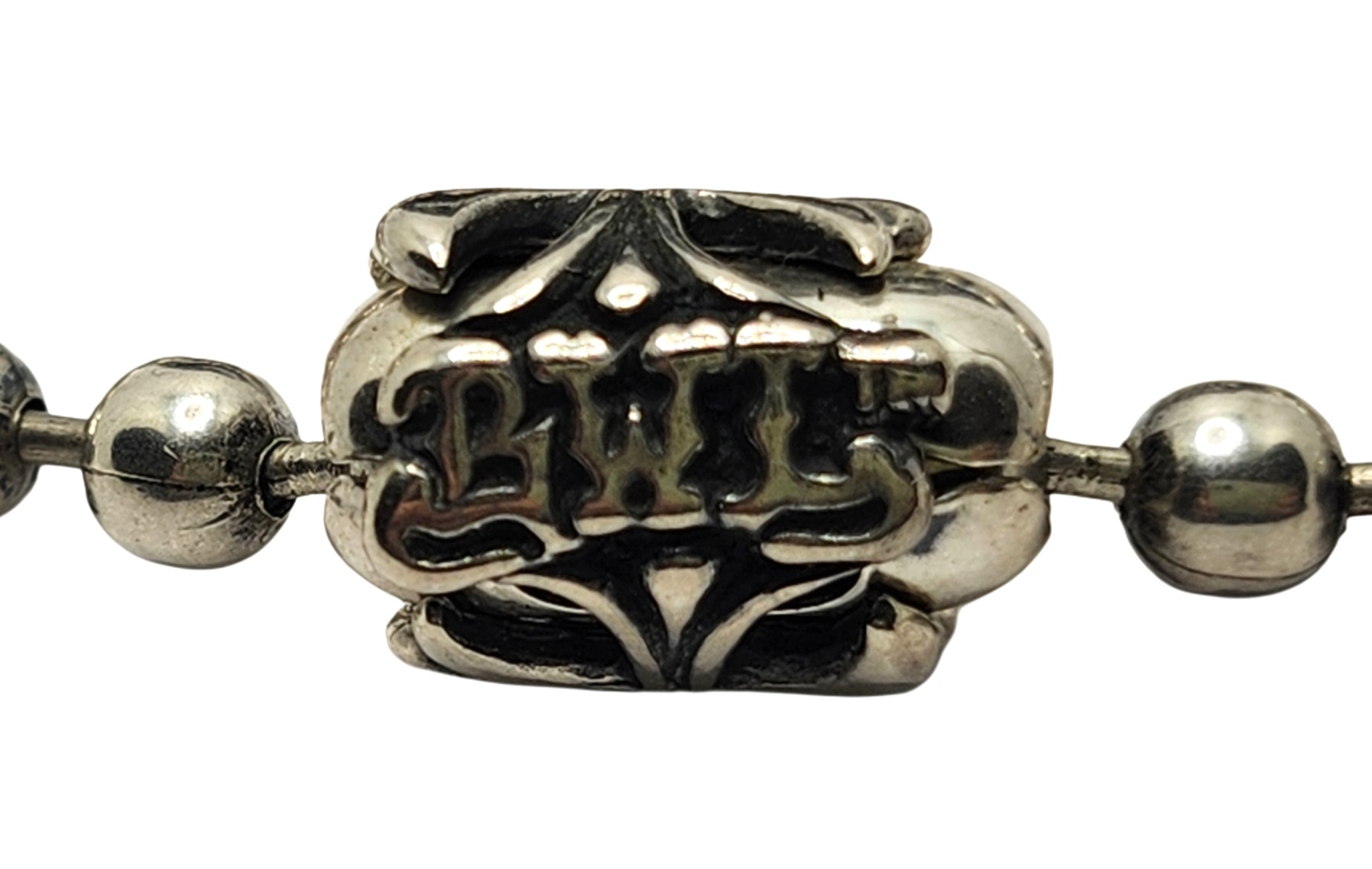 BWL Bill Wall Leather Sterling 5.5mm Ball Chain Gothic Cross 24" Neckl image 4